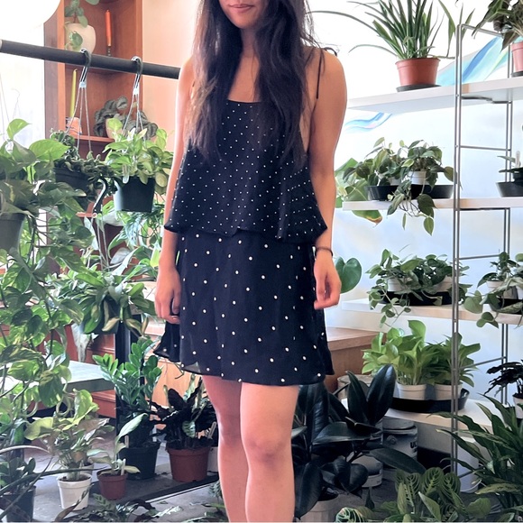 {anine bing} two-tiered dotted slip dress - Picture 2 of 2